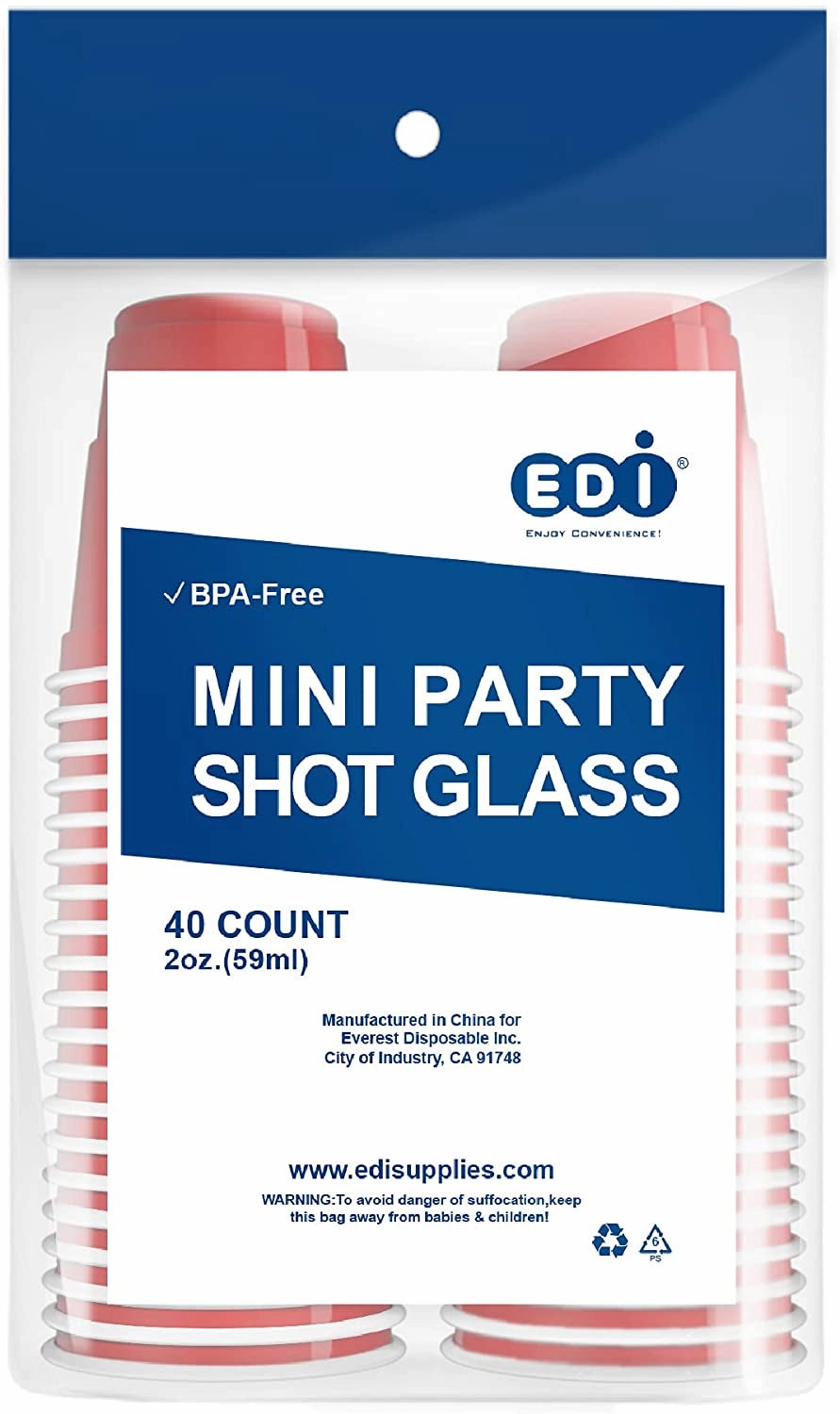 EDI Red Party Cups - Full Case
