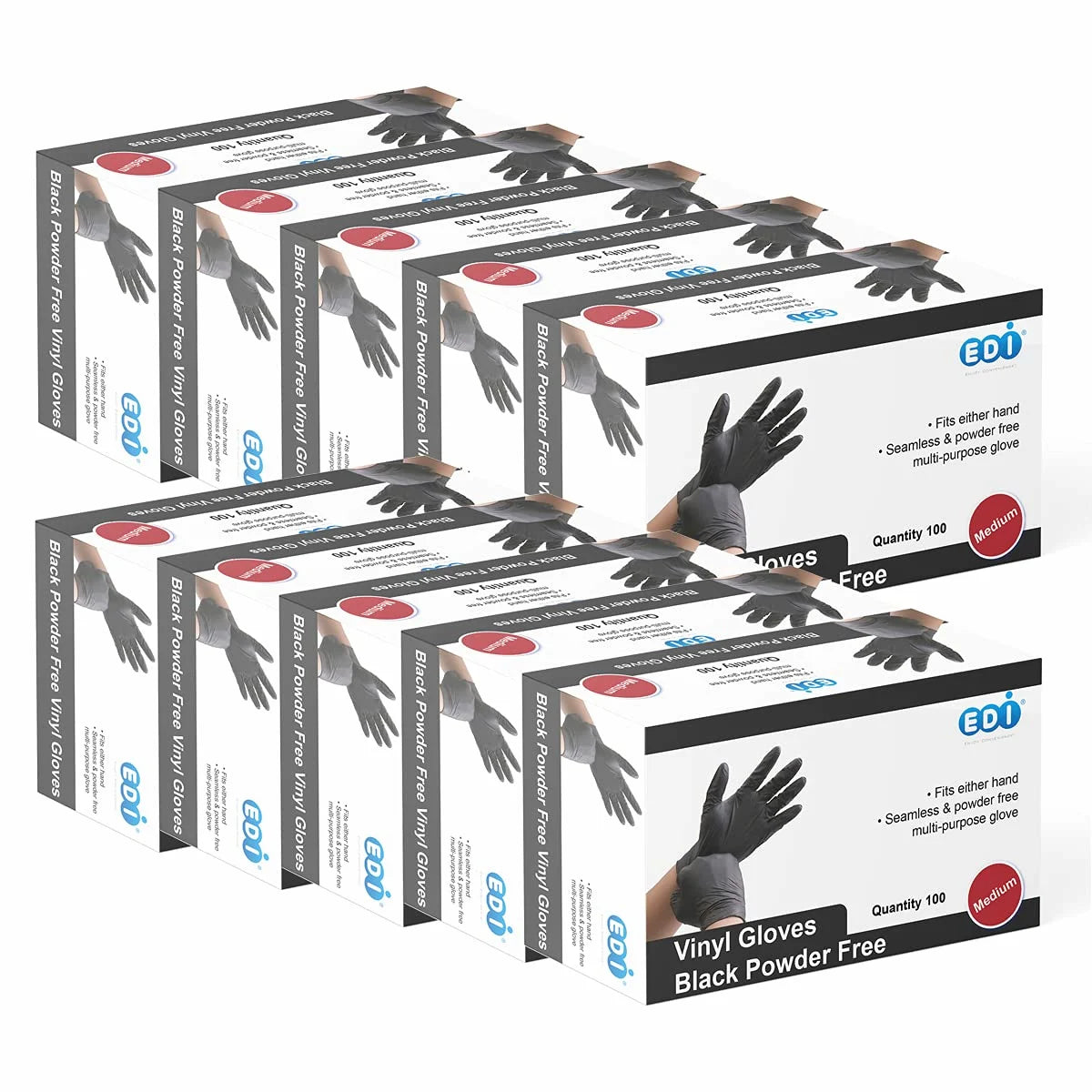 EDI Vinyl Gloves - Full Case (10 Packs)