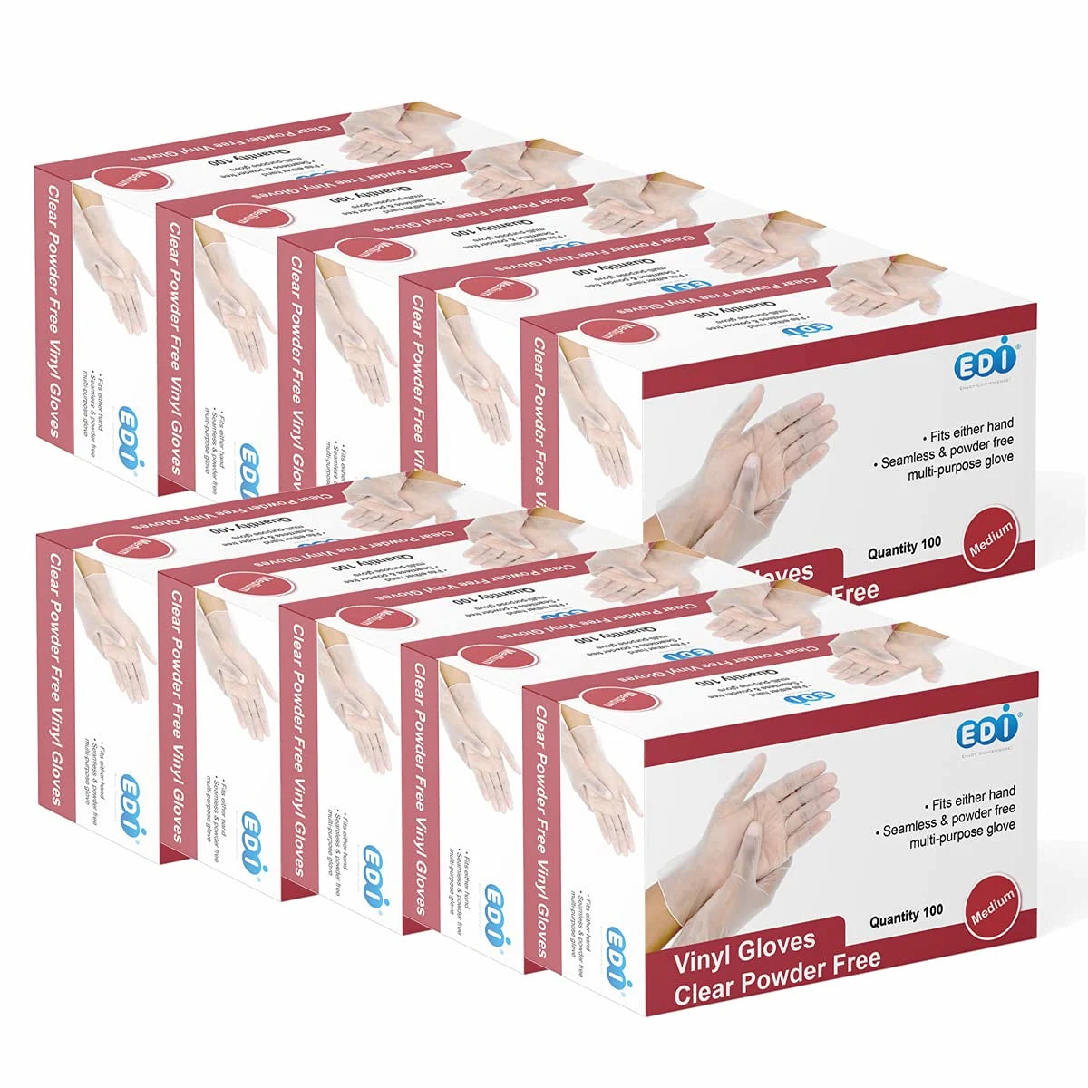EDI Vinyl Gloves - Full Case (10 Packs)