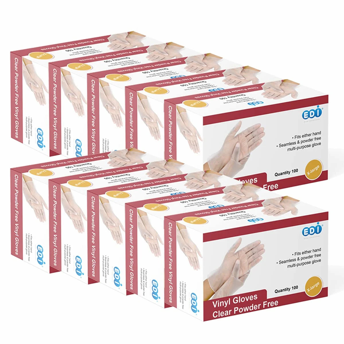 EDI Vinyl Gloves - Full Case (10 Packs)