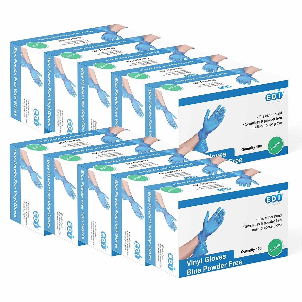 EDI Vinyl Gloves - Full Case (10 Packs)