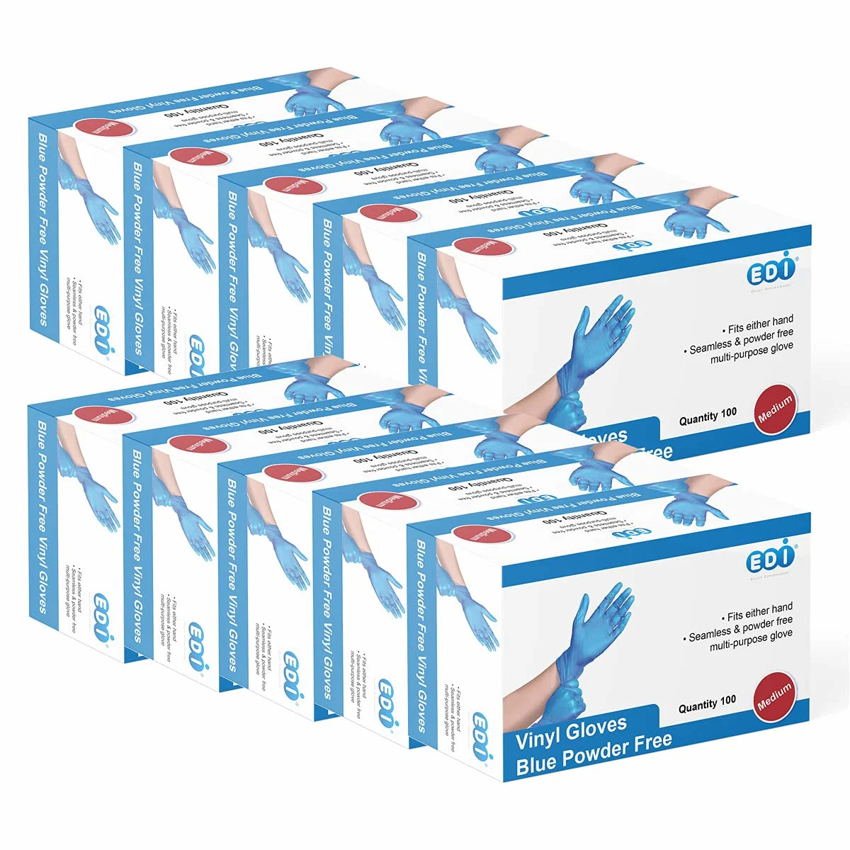 EDI Vinyl Gloves - Full Case (10 Packs)