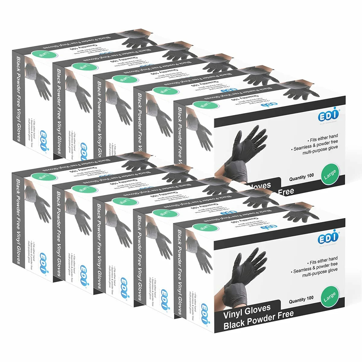 EDI Vinyl Gloves - Full Case (10 Packs)