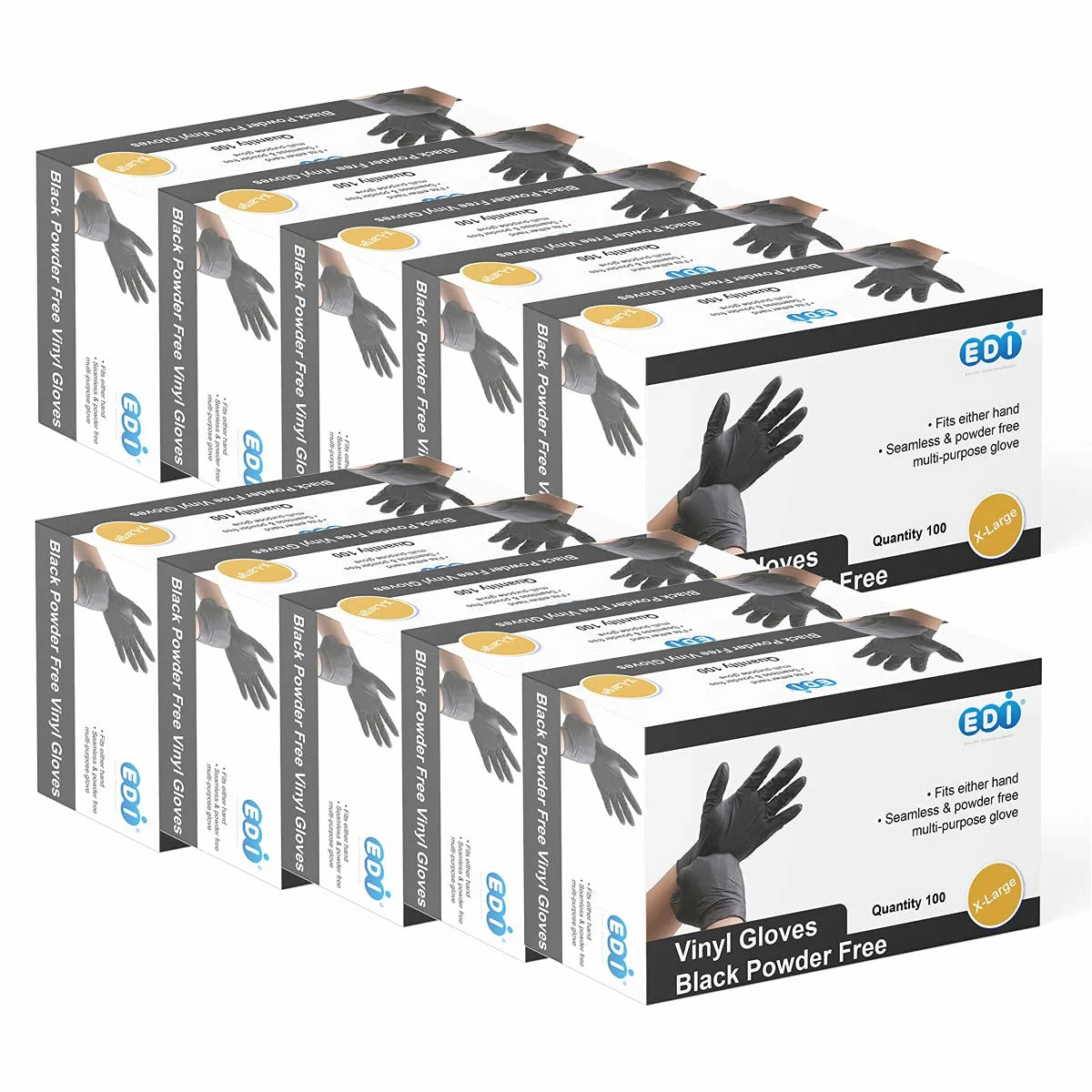 EDI Vinyl Gloves - Full Case (10 Packs)