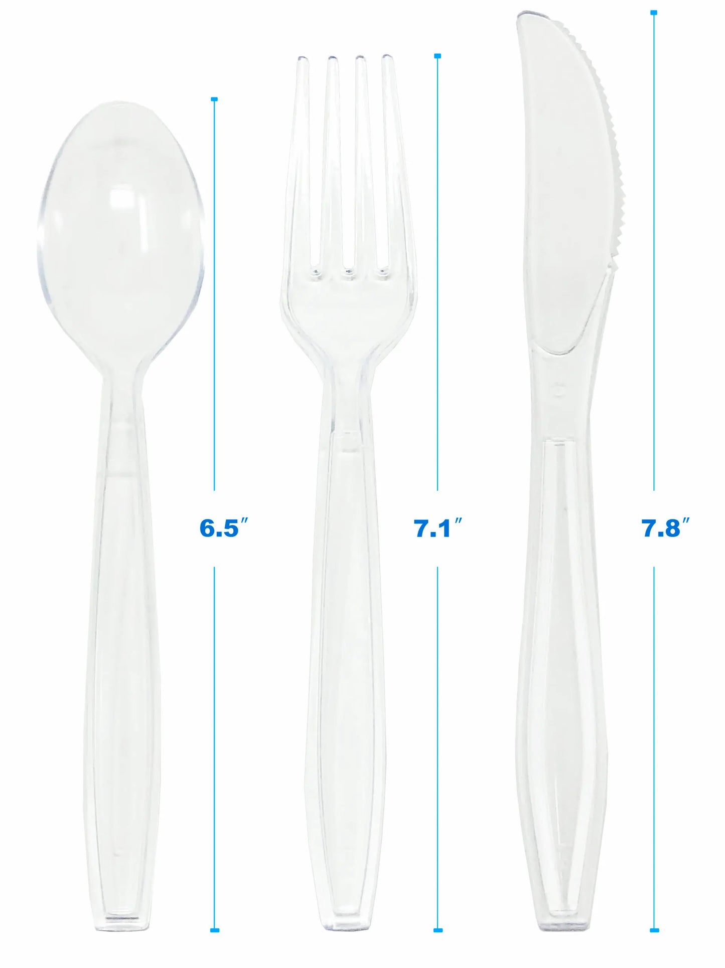 EDI Cutlery (Clear, Assorted) - Full Case (6 Packs)