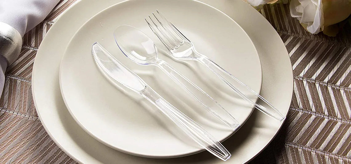 EDI Cutlery (Clear, Assorted) - Full Case (6 Packs)