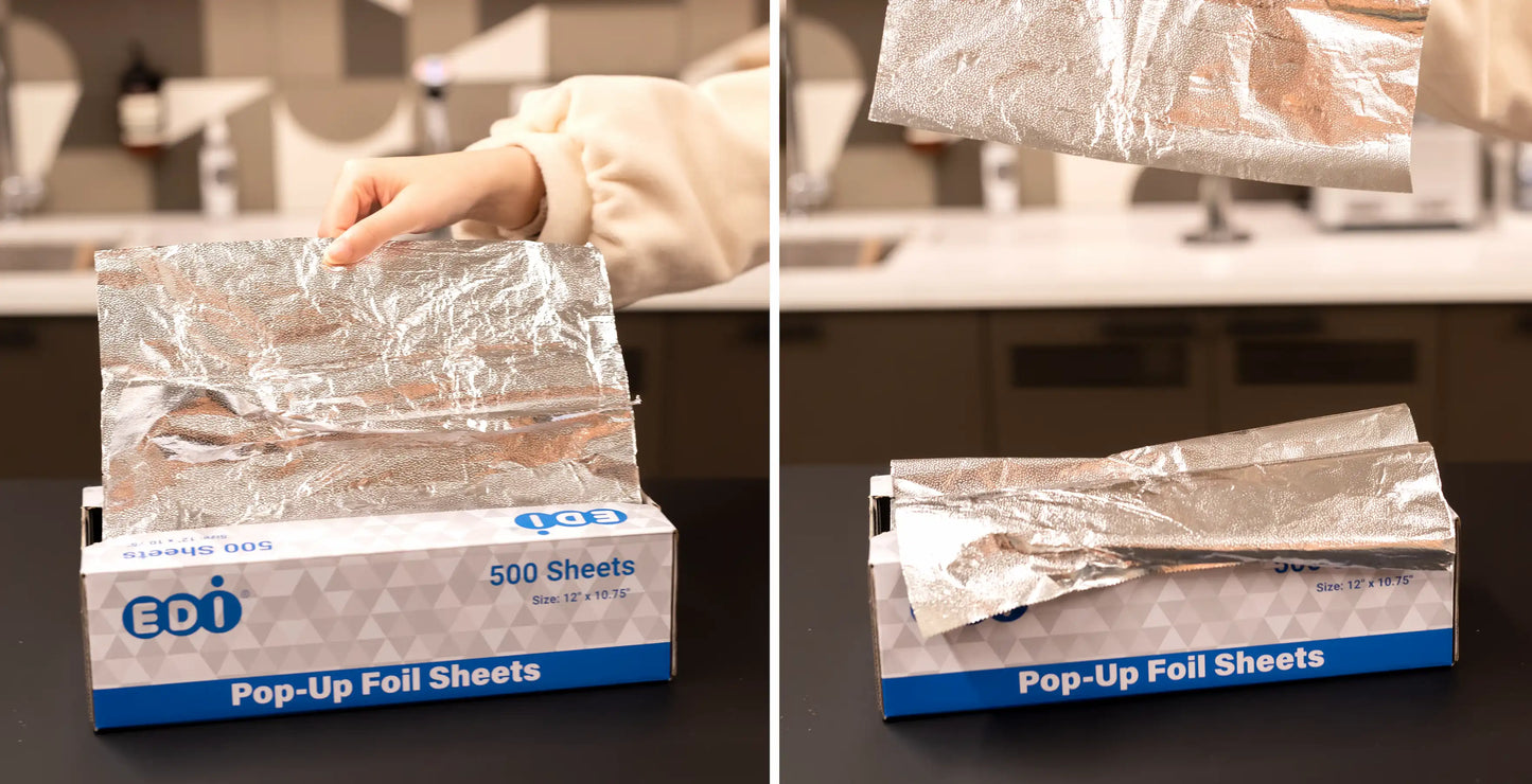EDI Aluminum Foil Pop-Up Sheets - Full Case (6 Packs)