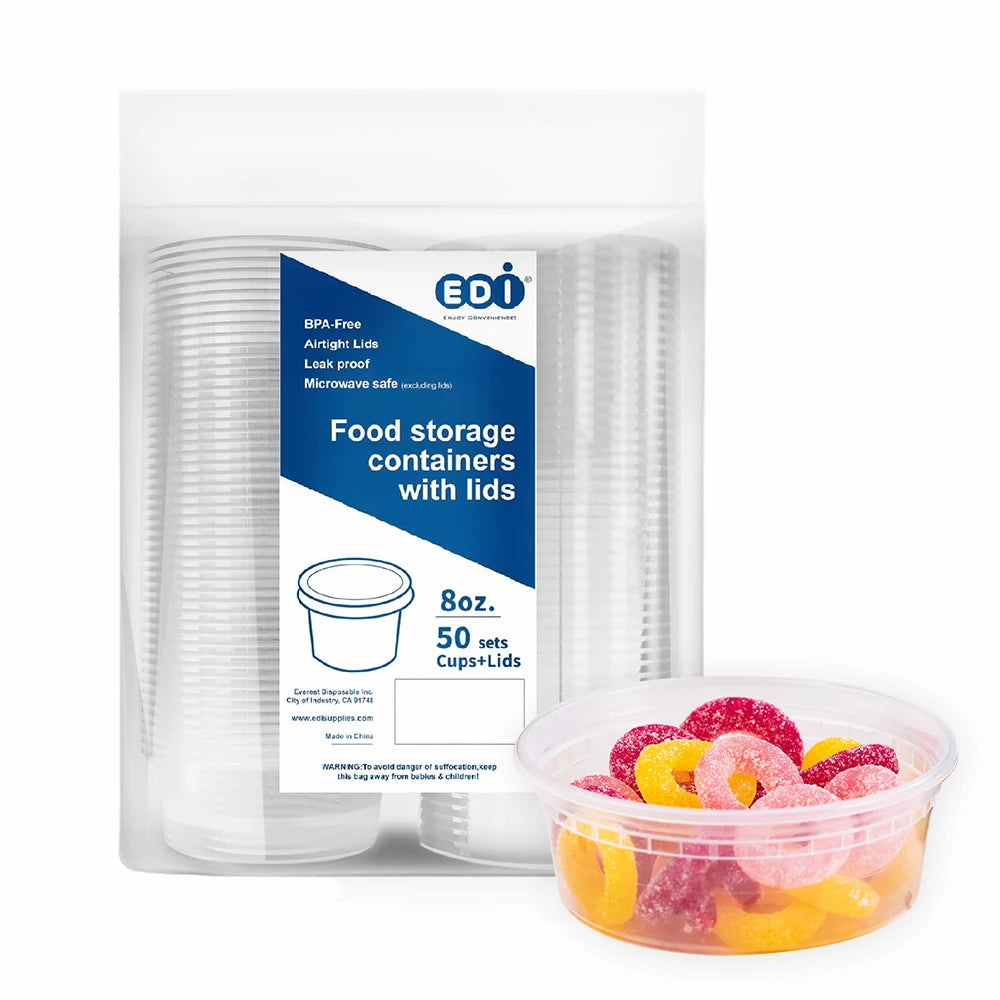 All Purpose 8oz Containers W/Lids, Small Ziploc, Food Storage Containers