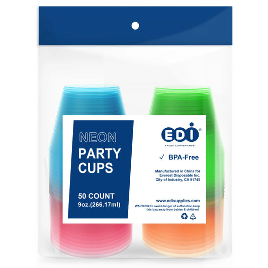 EDI Neon Cups - Full Case (12 Packs)