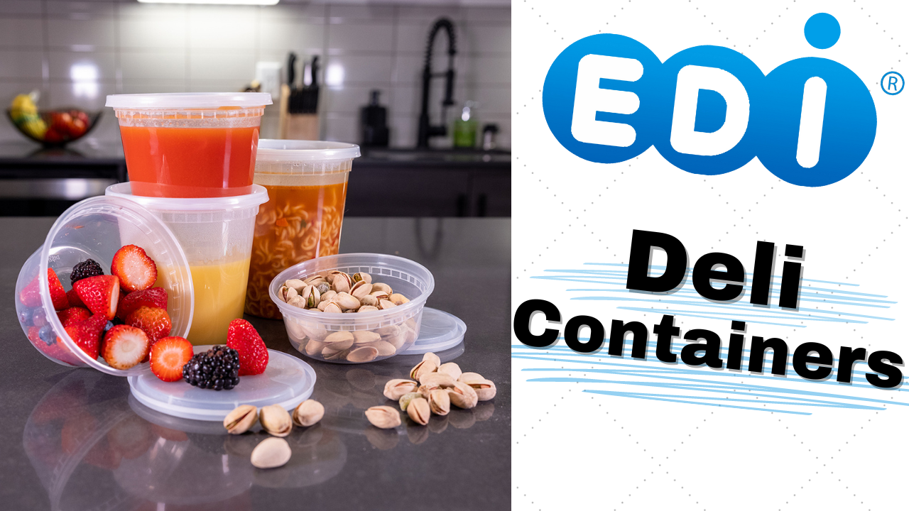 EDI-Round Deli Containers (24 oz, 50)] Plastic Deli Food Storage