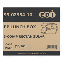 Case picture for 99-02954-10 WP - PP LUNCH BOX  5-COMP RECTANGULAR (50/200)