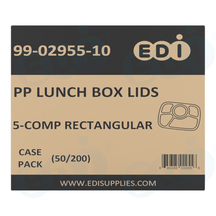 Case picture for 99-02955-10 WP - PP LUNCH BOX LIDS 5-COMP RECTANGULAR (50/200)