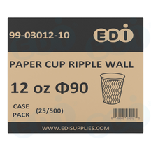 Case picture for 99-03012-10 WP - PAPER CUP RIPPLE WALL 12 OZ Φ90 (25/500)