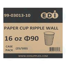 Case picture for 99-03013-10 WP - PAPER CUP RIPPLE WALL 16 OZ Φ90 (25/500)