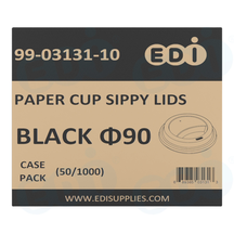 Case picture for 99-03131-10 WP - PAPER CUP LIDS - SIPPY BLACK Φ90 (50/1000)