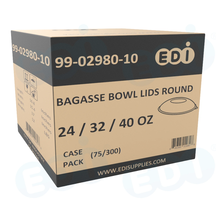 Case picture for 99-02980-10 WP - BAGASSE BOWL LIDS ROUND 24''/32''/40'' (75/300)