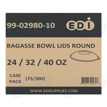 Case picture for 99-02980-10 WP - BAGASSE BOWL LIDS ROUND 24''/32''/40'' (75/300)