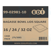 Case picture for 99-02981-10 WP - BAGASSE BOWL LIDS SQUARE 16''/24''/32'' (75/300)