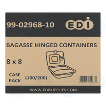 Case picture for 99-02968-10 WP - BAGASSE HINGED CONTAINER 8'' X 8'' (100/200)