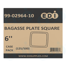 Case picture for 99-02964-10 WP - BAGASSE PLATE SQUARE 6'' (125/500)