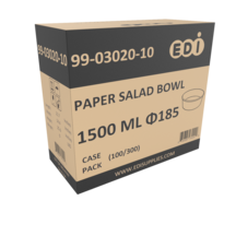 Case picture for 99-03020-10 WP - ROUND PAPER SALAD BOWL 1500 ML ?185 (100/300)