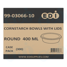 Case picture for 99-03066-10 WP - Corn Starch Round Bowl with lids - 400 ml