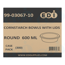 Case picture for 99-03067-10 WP - Corn Starch Round Bowl with lids - 600 ml