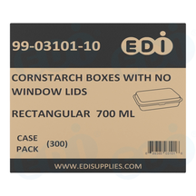 Case picture for 99-03101-10 WP - Corn Starch Rectangle Box with NO window lids - 700 ml