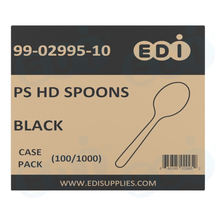 Case picture for 99-02995-10 WP - PS HEAVY DUTY SPOON BLACK (100/1000)