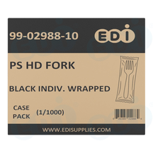 Case picture for 99-02988-10 WP - PS HEAVY DUTY FORK BLACK INDIV. WRAPPED (1/1000)