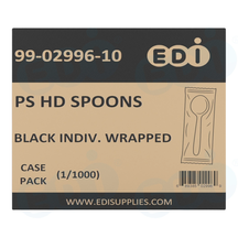 Case picture for 99-02996-10 WP - PS HEAVY DUTY SPOON BLACK INDIV. WRAPPED (1/1000)