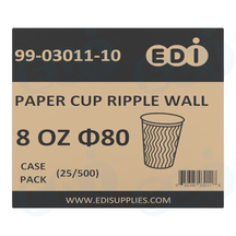 Case picture for 99-03011-10 WP - PAPER CUP RIPPLE WALL 8 OZ ?80 (25/500)