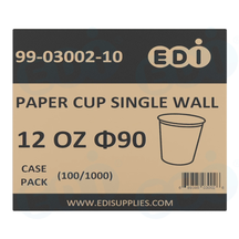 Case picture for 99-03002-10 WP - PAPER CUP SINGLE WALL 12 OZ ?90 (100/1000)