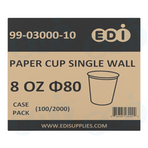 Case picture for 99-03000-10 WP - PAPER CUP SINGLE WALL 8 OZ ?80 (100/2000)