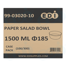 Case picture for 99-03020-10 WP - ROUND PAPER SALAD BOWL 1500 ML ?185 (100/300)