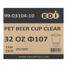 Case picture for 99-03104-10 WP - PET BEER CUP CLEAR 32 OZ ?107 (25/500)