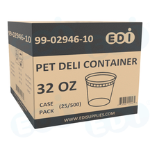 Case picture for 99-02946-10 WP - PET DELI CONTAINER 32 OZ (25/500)