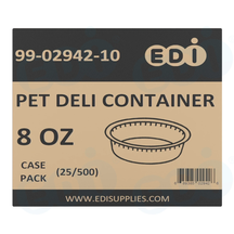 Case picture for 99-02942-10 WP - PET DELI CONTAINER 8 OZ (25/500)