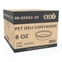 Case picture for 99-02942-10 WP - PET DELI CONTAINER 8 OZ (25/500)