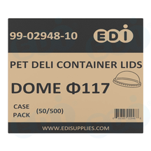 Case picture for 99-02948-10 WP - PET DELI CONTAINER LIDS DOME ?117 (50/500)