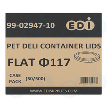 Case picture for 99-02947-10 WP - PET DELI CONTAINER LIDS FLAT ?117 (50/500)