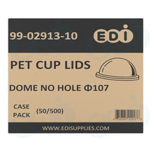 Case picture for 99-02913-10 WP - PET CUP LIDS DOME NO HOLE ?107 (50/500)