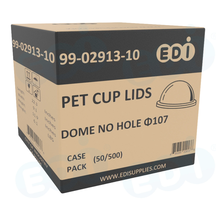 Case picture for 99-02913-10 WP - PET CUP LIDS DOME NO HOLE ?107 (50/500)