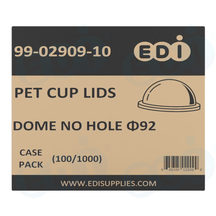 Case picture for 99-02909-10 WP - PET CUP LIDS DOME NO HOLE ?92 (100/1000)