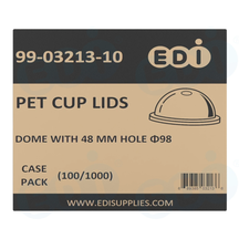Case picture for 99-03213-10 WP - PET CUP LIDS DOME WITH 48mm HOLE ?98 (100/1000)