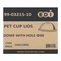 Case picture for 99-03215-10 WP - PET CUP LIDS DOME WITH HOLE ?90 (100/1000)