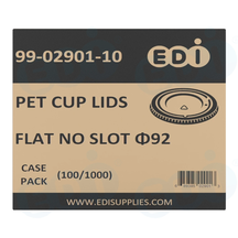 Case picture for 99-02901-10 WP - PET CUP LIDS FLAT NO SLOT ?92 (100/1000)