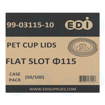 Case picture for 99-03115-10 WP - PET CUP LIDS FLAT SLOT ?115 (50/500)