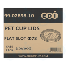 Case picture for 99-02898-10 WP - PET CUP LIDS FLAT SLOT ?78 (100/1000)