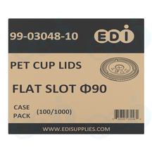 Case picture for 99-03048-10 WP - PET CUP LIDS FLAT SLOTTED ?90 (100/1000)